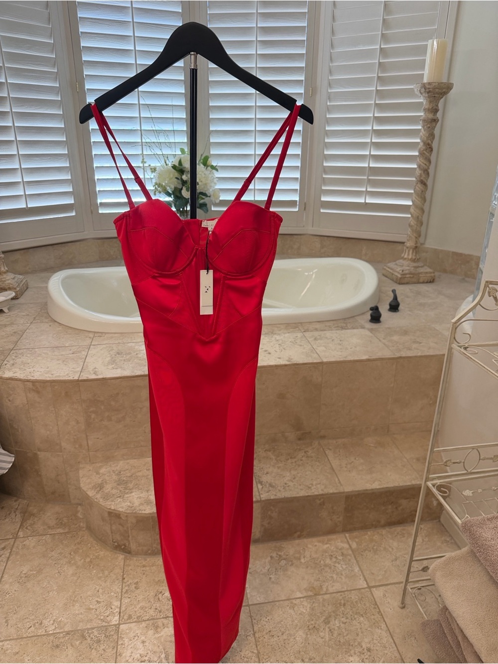 Red Strappy Bustier Maxi Dress - new!!